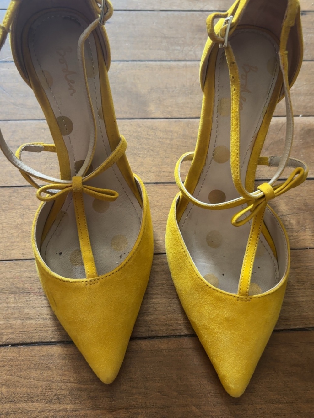 Boden Suede Pointed-Toe Ankle Strap Heels